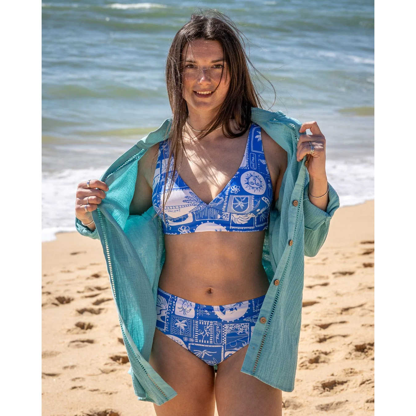 Salt Rock Island Tiles Womens Reversible Bikini Bottoms - Poole Harbour Watersports